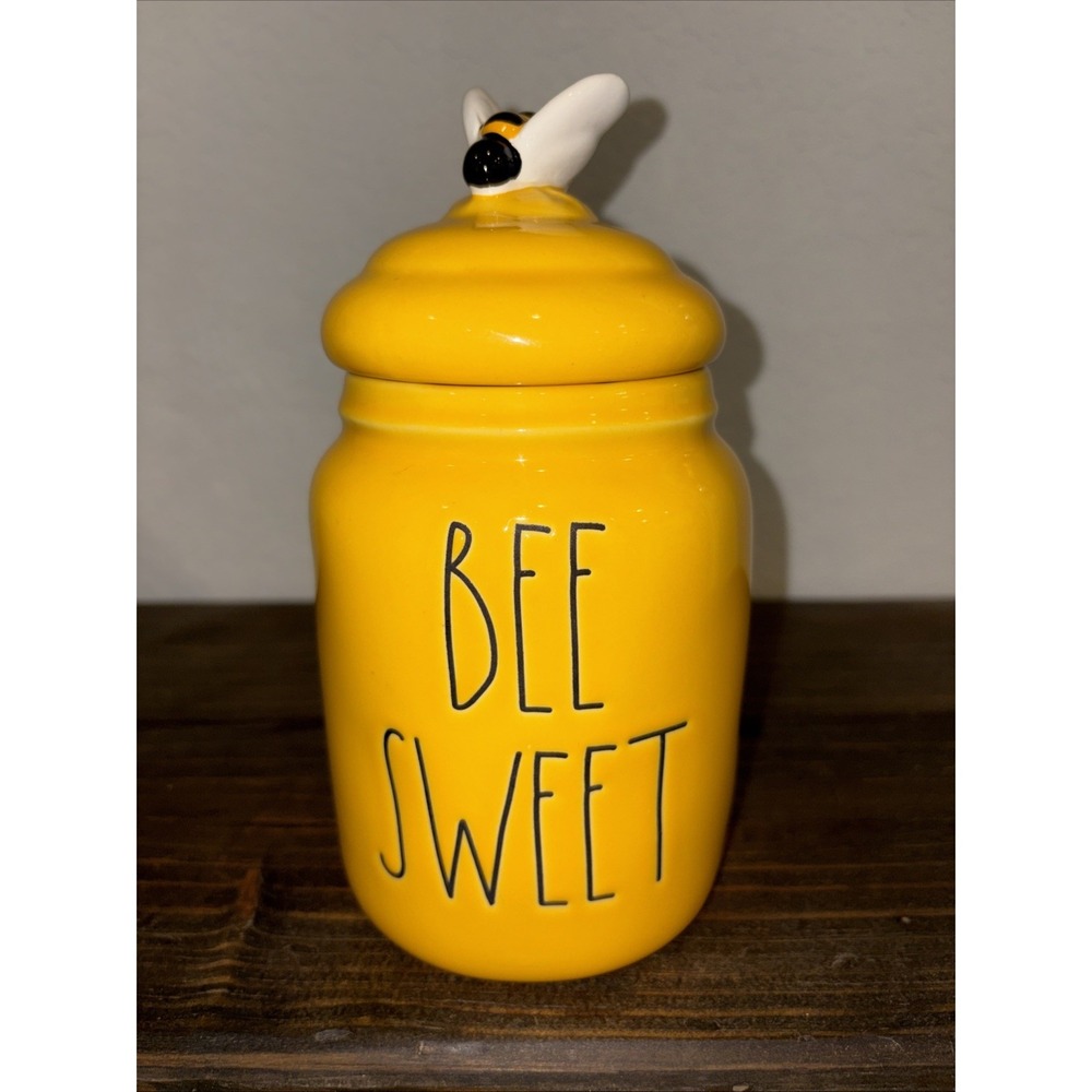 Rae Dunn BEE SWEET Canister Yellow